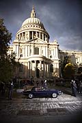 La storica Jaguar E-Type che ha sfilato a Lord Mayor´s Show di Londra
