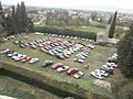 Le auto storiche schierate a Villa Fidelia per la corsa di regolarita dell´evento Asiautoshow 2012