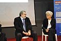 Il sindaco Michele Emiliano di Bari e Anna Brogi dell´Enel, Responsabile Qualità Sicurezza Ambiente, Divisione Infrastrutture e Reti