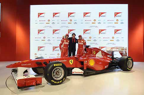 Ferrari - F150 presentation: Fernando Alonso, Lapo Elkann, Felipe Massa width=
