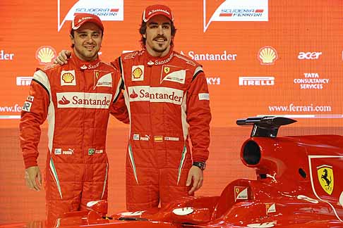 Ferrari - I Piloti Ferrari Felipe Massa e Fernando Alonso width=