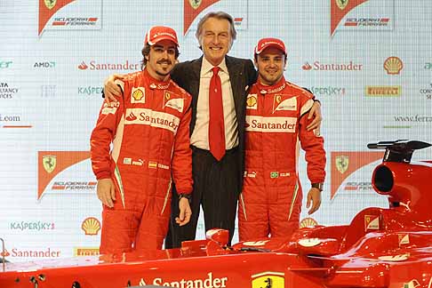Ferrari - Alonso, Montezemolo e Massa width=