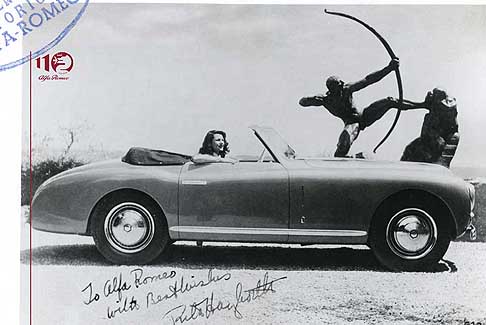 Alfa Romeo - Alfa Romeo 6C 2500 SS con Rita Hayworth è stata un'attrice, ballerina e cantante statunitense