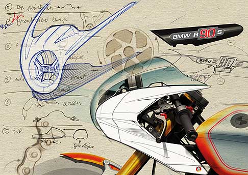 BMW - Moto BMW Concept Ninety realizzata da BMW con la speciale collaborazione dell’azienda di moto custom Roland Sands Design width=
