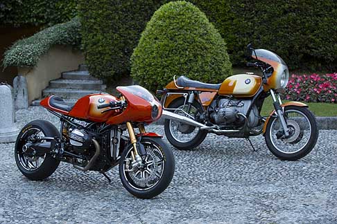 BMW - BMW Concept Ninety che festeggia i 90 anni di BMW Motorrad e la moto storica BMW R 90 S a cui si ispira a Villa d´Este 2013 width=