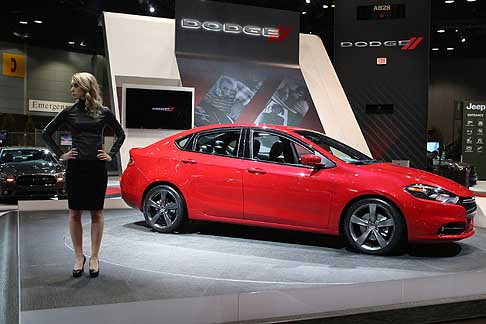 Dodge - Dodge-Dart and hostess at the Chicago Auto Show 2013 width=