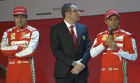 Ferrari - Ferrari F138 con Fernado Alonso e Felipe Massa width=