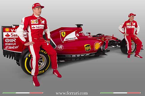 F1 Monoposto Ferrari - Ferrari SF15-T driver F1 Kimi Raikkonen e Sebastian Vettel width=