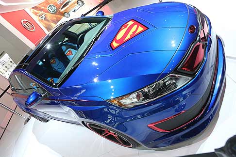Kia Motors - Kia Optima Hybrid superman at the Chicago Auto Show 2013 width=