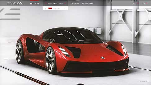 Lotus - Lotis Evija Hypercar con un´esperienza di acquisto innovativa, che utilizzando un touchscreen all´avanguardia