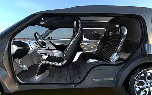 Renault - Vista laterale degli interni del prototipo Renault Frendzy width=
