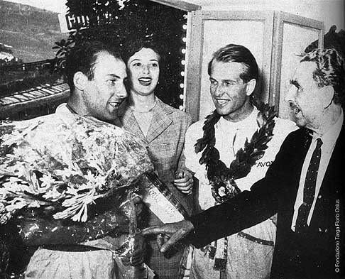 Eco Targa Florio - Stirling Moss e Peter Collins vincitori con Mercedes 300 SLR 39A Targa 1955 width=