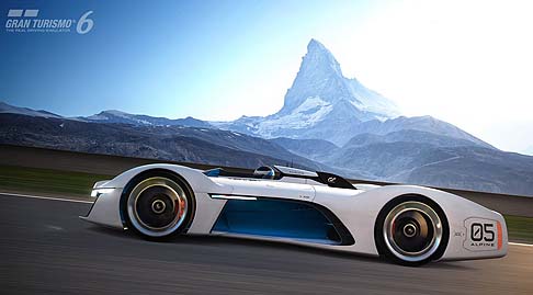 Alpine - Gran Turismo permetterà ai giocatori di scegliere tra tre colori personalizzati: bianco e blu,arancio e blu, matt nero.  width=