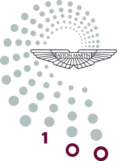 Aston Martin - In occasione del suo primo secolo di attività, Aston Martin ha creato un apposito logo che rappresenta attraverso linee dinamiche una spirale derivata dalla conchiglia nautilus. width=