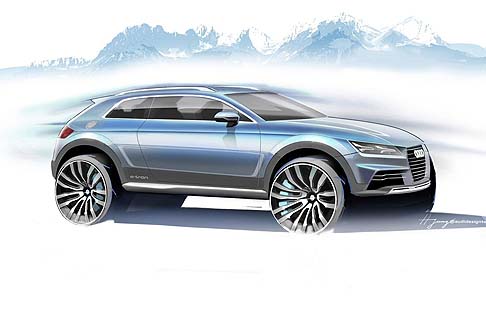 Audi - La show car rappresenta l’espressione del nuovo linguaggio visivo di Audi, attingendo ad elementi estetici tipici di una allroad uniti ad un corpo vettura tipico di una Shooting Brake. width=