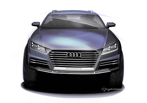 Audi - Lunga 4,20 metri di lunghezza, la show car si presenta con un aspetto imponente. Linee precise e superfici geometriche creano un design scolpito. width=