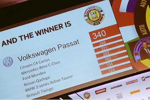 Car of the Year 2015 - Auto dell´anno 2015 classifica finale delle 7 finaliste Volkswagen Passat passa con 340 voti width=