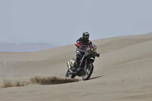 Dakar 2013 - Dakar 2013 Joan Barredo Bort su moto cross Husqvarna TE449RR vincitore della tappa di Pisco width=