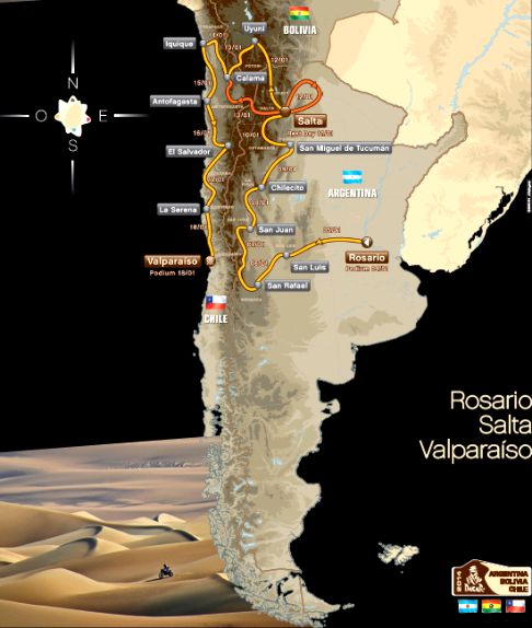 Rally Raid - Dakar 2014 le 13 tappe in Sud America del Rally Raid - Argentina, Bolivia, Cile width=