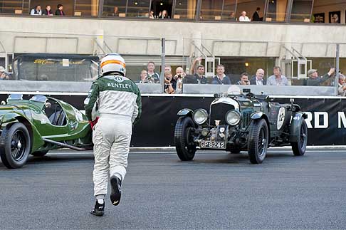 Bentley - Derek Bell makers running Le Mans start width=