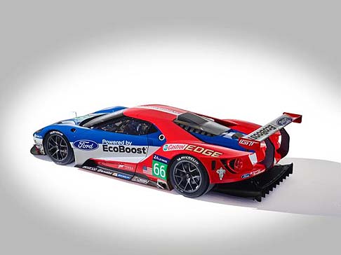 Ford - L’occasione per svelare le caratteristiche tutte racing della vettura da competizione Ford GT, è stata l’edizione di Le Mans appena conclusa. width=