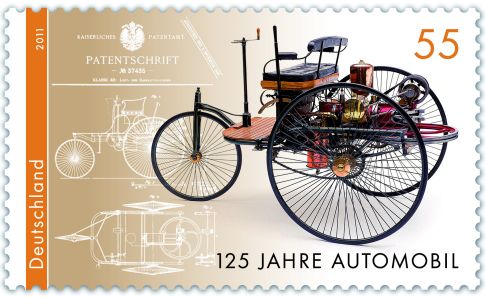 Mercedes-Benz - Francobollo «macchina con motore a scoppio» valore 55 centesimi width=