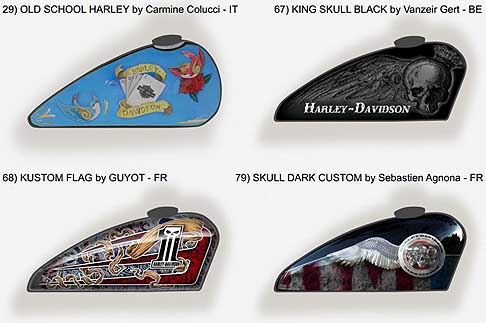 Harley Davidson - Harley Davidson «Art of custom 2012». Un vero biker si esprime attraverso la sua motoil componente che viene modificato con maggiore frequenza è sicuramente il serbatoio. Tra i finalisti anche un Italiano width=