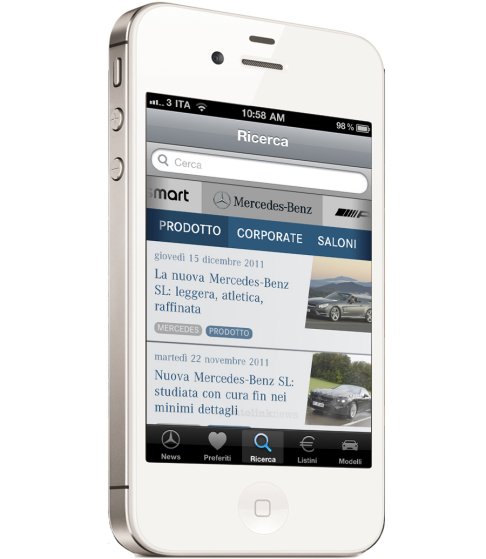Mercedes-Benz - MercedesNews l´App per essere informati sul mondo della stella di stoccarda MercedesNews iPhone ricerca width=