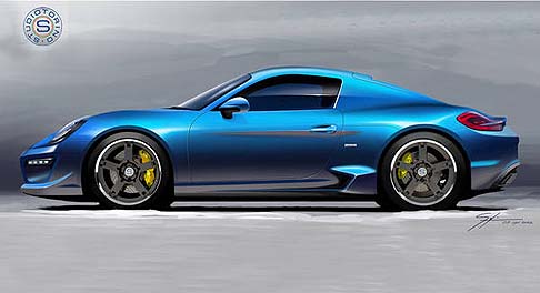 STUDIOTORINO - L'idea di realizzare una nuova coupè fuoriserie nasce dall'esigenza di dare continuità ai modelli RK, prodotti fino al 2008, avendo come punto di partenza la Cayman S type 981. width=