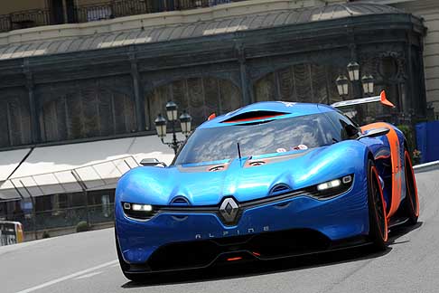 Renault - Renault Alpine A110-50 concept test drive in pista il giorno prima delle qualifica di Formula 1 nel GP di Monaco width=