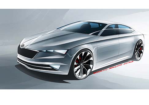 Skoda - La coupé cinque porte VisionC, elegante e dinamica, anticipa il futuro orientamento estetico di Skoda.  width=
