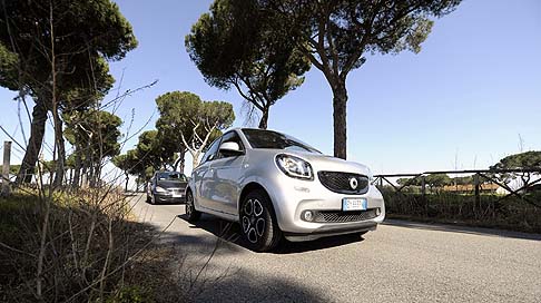 Smart - La mascherina è tipicamente Smart, con la struttura forata della griglia che riprende un motivo a nido d’ape width=