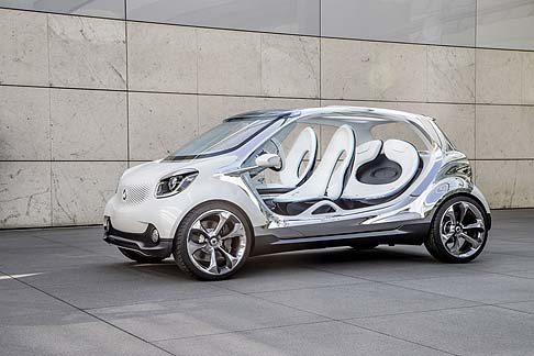 Smart - Le dimensioni compatte (lunghezza pari a 3.494 mm, larghezza di 1.978 mm e altezza di 1.494 mm) insieme al diametro di volta di soli 9,1 metri, le consentono una grande agilità e maneggevolezza nell’ambiente urbano. width=