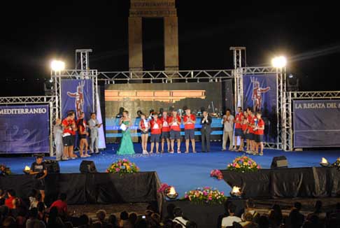 Reggio Calabria - Sul palco premiazione dei finalisti della Regata del Mediterraneo 2012 width=