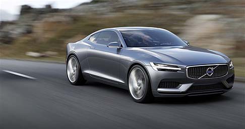 Volvo - Volvo Concept Coupè offre un impatto visivo di grande fascino, regalato dalle nuove proporzioni, sottolineate ancor più nella vista laterale. width=