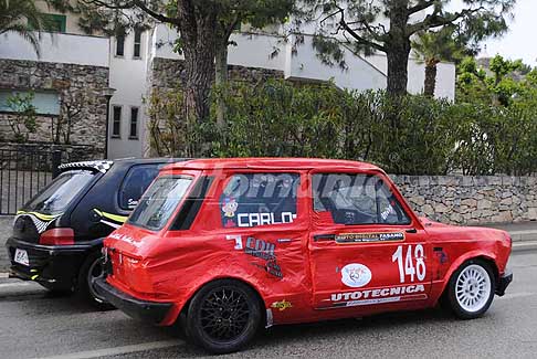 59^ Coppa Selva di Fasano - Abarth A 112 con segni dell´indidente di gara sistemata alla meglio