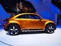 I passaruota allargano il corpo vettura di 1,1 cm per lato. Nel complesso, la Volkswagen Dune Concept è cresciuta rispetto al modello R -Line sul quale è stata sviluppata. 