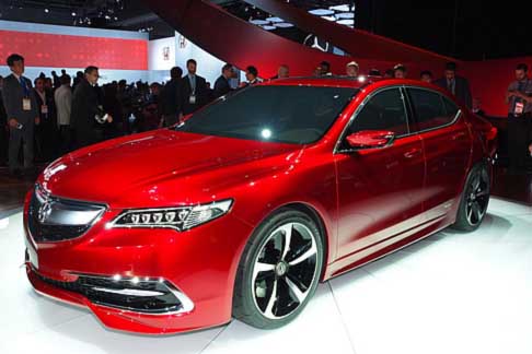 Acura - Acura TLX Concept adotta i sistemi Active Noise Control, Adaptive Cruise Control, Lane Departure Warning, Collision Mitigation Braking, Forward Collision Warning, e Lane Keeping Assist System.  width=