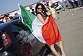 Donne e Motori Show 2012 con il tricolore in vista della finale Italia Spagna per gli europei di calcio all´Autodromo di Binetto