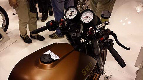 SWM - SWM Gran Milano 440 Special è una moto nata con lo scopo di show bike da salone e nessuna ambizione commerciale, ma dato il favorevolissimo riscontro del pubblico in fiera la casa lombarda sta seriamente pensando di avviare la produzione width=