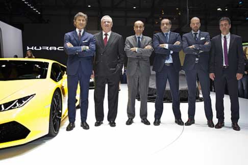 Lamborghini - Conferenza Stampa allo stand Lamborghini al Salone di Ginevra 2014 width=