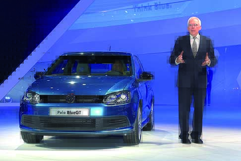 Volkswagen - Volkswagen Polo Blue GT press conference Dr Ulrich Hackenber at the Geneva Motor Show 2012 width=