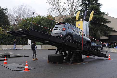 Jeep - Jeep Renegade il punto di bilancio è stato raggiunto con estrema facilità con un piccolo sobbalzo in atterraggio. La vettura esternamente risulta più sollecita ma internamente i colpi si sentono poco width=