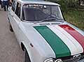 Alfa Romeo Giulia Super tricolore auto storica guidata del sindaco di Acquaviva Marco Lenoci esposta in bella mostra a Piazza Giuseppe Garibaldi di Acquaviva delle Fonti - Bari. Evento itinerante Le Perle del Sud 2025. Esposta anche al Gran Premio di Bari