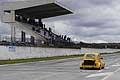 Vincitore che taglia il traguardo Licciuli Vito Flavio su Fiat 500 racing della Gara 1 categoria Assominicar sul circuito di Binettto per il 1° Trofeo Autodromo del Levante prima tappa