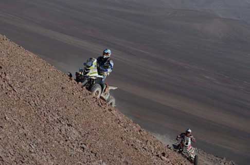 Dakar 2014 - Dakar 2014 stage 11: Jeremias Gonzalez Ferioli di soli 18 anni e Rafal Sonik entrabi su Quads Yamaha in azione width=