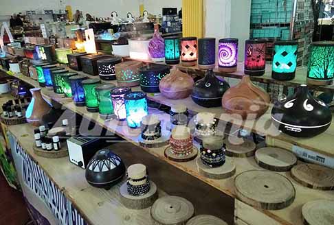 Fiera dell´Elettronica Scandiano - Diffusori di aromaterapia realizzate con lampade colorate alla Fiera dell´Elettronica di Scandiano a Reggio Emilia. Scopri le Foto Live!