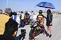 De Giosa Roberto moto Yamaha e ragazza ombrellino, al Trofeo Inverno 2015 presso l´Autodromo del Levante