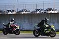 Duo di testa Kawasaki di Canelli Michele segue la Yamaha di Liscio Massimo nella Classe 600 Rookies 3^ gara del Trofeo Inverno 2015 presso l´Autodromo del Levante