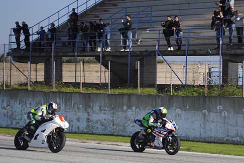 Trofeo Inverno 2015 - Rubbino Raffaele su Honda segue Ostuni Vincenzo su Yamaha, 3^ Gara al Trofeo Inverno 2015 all´Autodromo del Levante nel circuito di Binetto